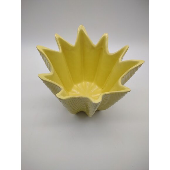 Vintage MCM Shawnee Sunny Yellow Fern Design Ceramic Planter, No Hole, READ - Picture 14 of 17